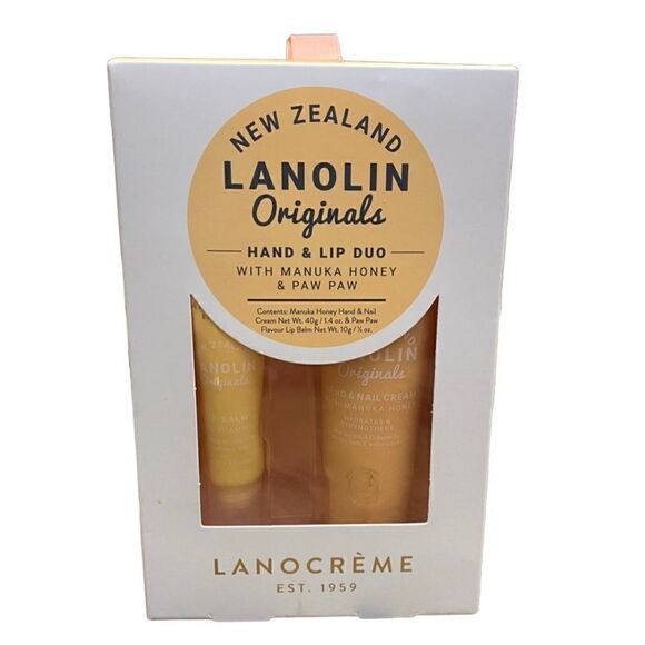 NEW Lanocreme New Zealand Lanolin Hand & Lip Duo with Manuka Honey & Paw Paw - Picture 1 of 4
